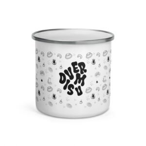 Taza esmaltada, Blanco y negro | Tienda solidaria Diversum Vigo