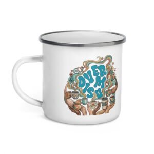 Taza esmaltada Diversum, Un lugar para todos | Tienda solidaria Diversum Vigo