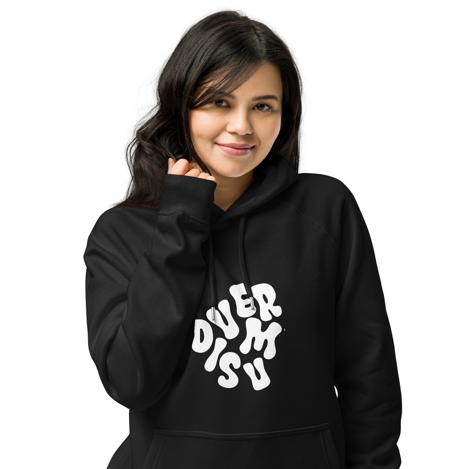 Sudadera negra Diversum, con capucha eco unisex | Tienda solidaria Diversum Vigo