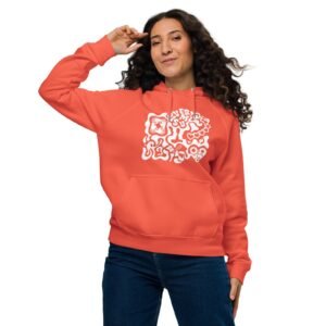 Sudadera Diversum con capucha eco unisex, naranja | Tienda solidaria Diversum Vigo