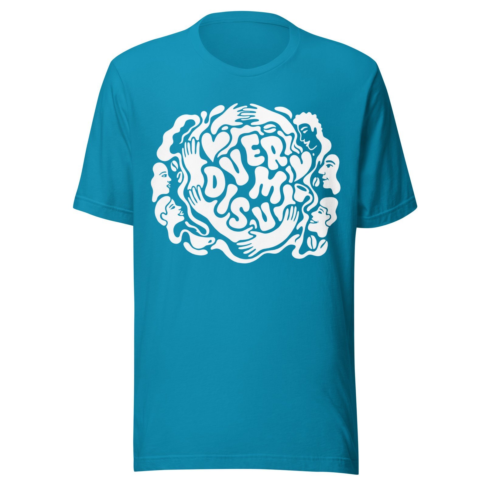 Camiseta Diversum de manga corta unisex, Aqua | Tienda solidaria Diversum Vigo