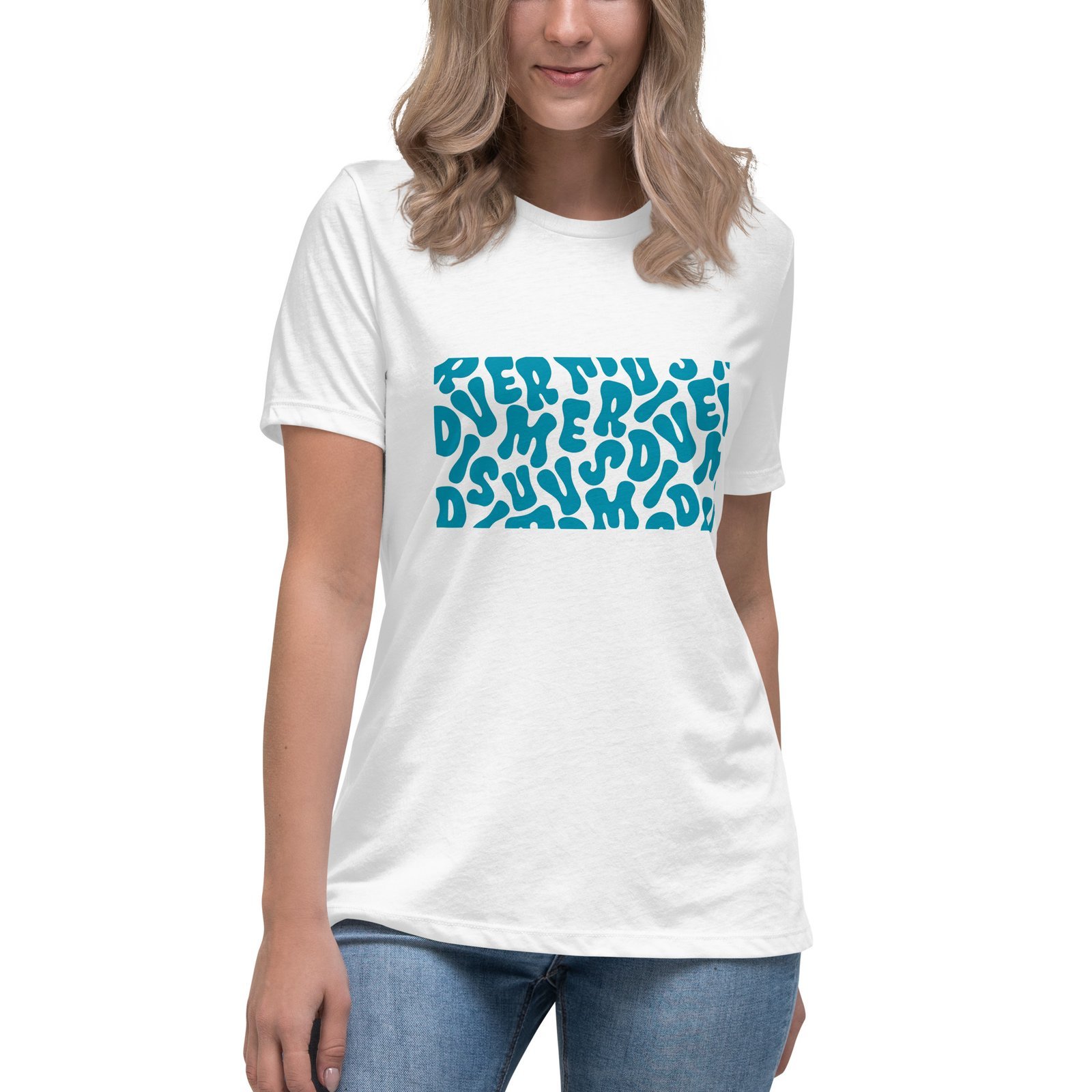 Camiseta suelta Blanca - silueta femenina | Tienda solidaria Diversum Vigo